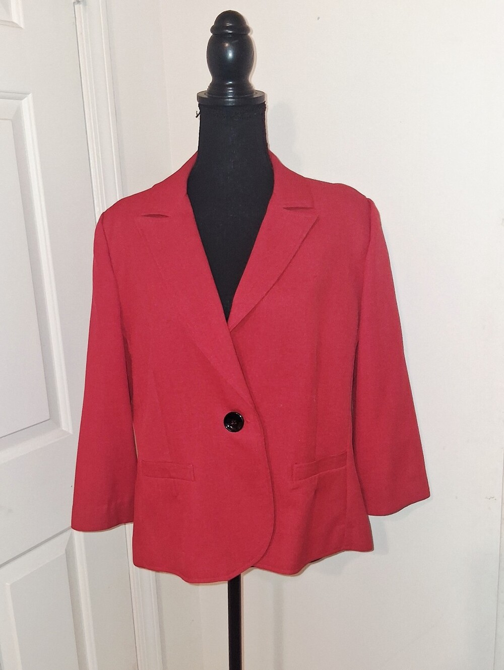 Red Women's Single-Button Blazer Jacket